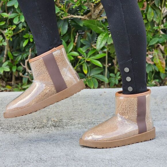 Womens Clear Brown Ankle Comfort Boots - Picture 5 of 5